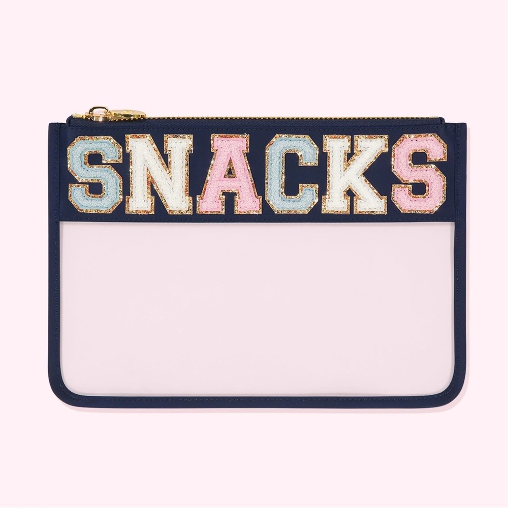 Stoney Clover Lane Snacks flat pouch Clear NWT sapphire